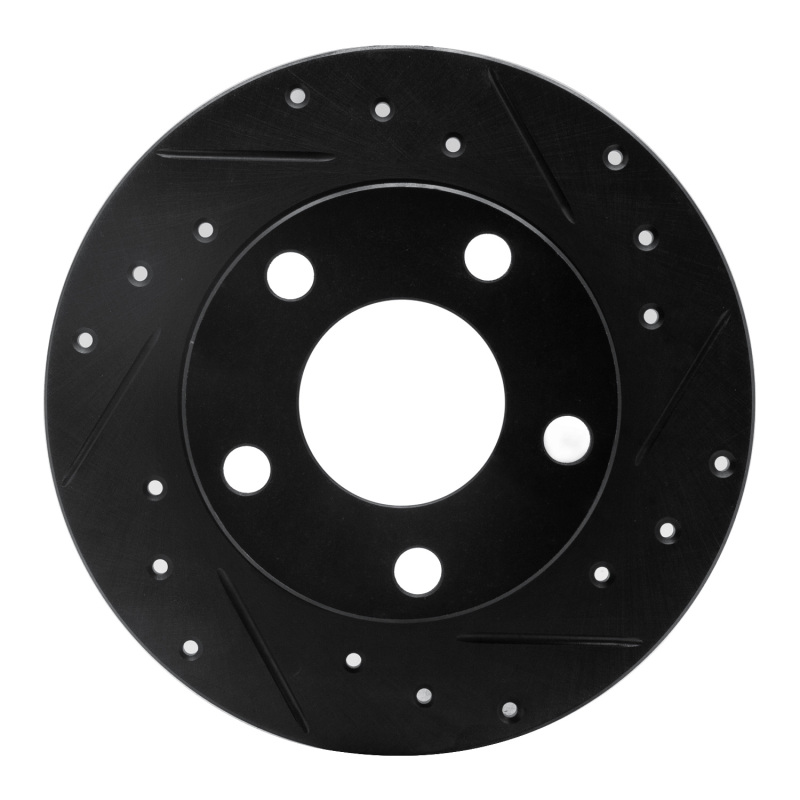 Audi A6 Quattro Brake Rotor (1) - Rear Right - R1 Concepts - Drilled & Slotted - Black - `98-`01